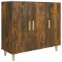 Aparador de madera de ingeniería roble ahumado 90x34x80 cm de vidaXL, Aparadores - Ref: Foro24-817459, Precio: 75,89 €, Descu...