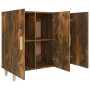 Aparador de madera de ingeniería roble ahumado 90x34x80 cm de vidaXL, Aparadores - Ref: Foro24-817459, Precio: 75,89 €, Descu...