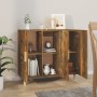 Aparador de madera de ingeniería roble ahumado 90x34x80 cm de vidaXL, Aparadores - Ref: Foro24-817459, Precio: 75,89 €, Descu...