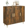 Aparador de madera de ingeniería roble ahumado 90x34x80 cm de vidaXL, Aparadores - Ref: Foro24-817459, Precio: 75,89 €, Descu...