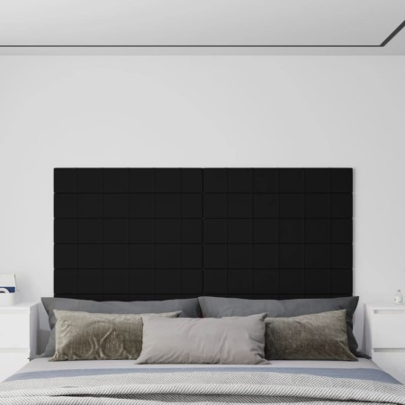 Paneles de pared 12 uds tela negro 90x15 cm 1,62 m² de vidaXL, Recubrimiento de paredes - Ref: Foro24-344101, Precio: 35,78 €...