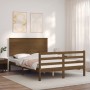 Estructura cama y cabecero madera maciza marrón miel 140x200 cm de vidaXL, Camas y somieres - Ref: Foro24-3195224, Precio: 15...