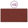 Wall panels 12 pcs red synthetic leather 30x15 cm 0.54m² by vidaXL, Wall covering - Ref: Foro24-343972, Price: 19,47 €, Disco...