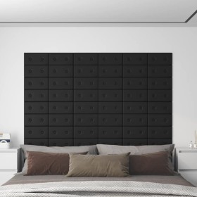 Wandpaneele 12 Stück schwarzes Kunstleder 30x15 cm 0,54 m² von vidaXL, Wandverkleidung - Ref: Foro24-343967, Preis: 19,99 €, ...