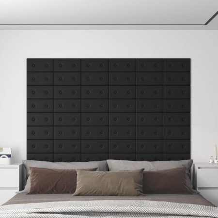 Wall panels 12 pcs black synthetic leather 30x15 cm 0.54 m² by vidaXL, Wall covering - Ref: Foro24-343967, Price: 19,47 €, Di...