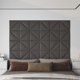 Wall panels 12 pcs synthetic leather gray 30x30 cm 0.54 m² by vidaXL, Wall covering - Ref: Foro24-343942, Price: 24,99 €, Dis...