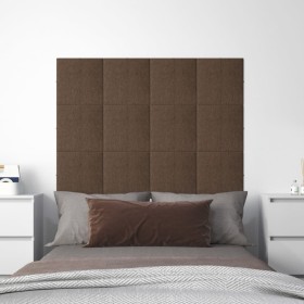 Wall panels 12 pcs brown fabric 30x30 cm 1.08 m² by vidaXL, Wall covering - Ref: Foro24-344033, Price: 32,44 €, Discount: %