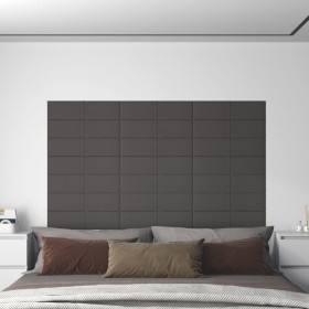 Wall panels 12 pcs dark gray fabric 60x15 cm 1.08 m² by vidaXL, Wall covering - Ref: Foro24-344053, Price: 29,99 €, Discount: %