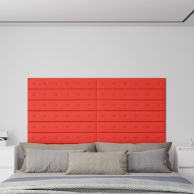 Wall panels 12 pcs red synthetic leather 90x15 cm 1.62 m² by vidaXL, Wall covering - Ref: Foro24-343997, Price: 38,15 €, Disc...