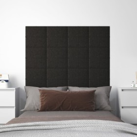 Paneles de pared 12 uds tela negro 30x30 cm 1,08 m² de vidaXL, Recubrimiento de paredes - Ref: Foro24-344038, Precio: 32,99 €...