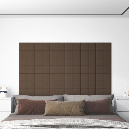 Wall panels 12 pcs brown fabric 30x15 cm 0.54 m² by vidaXL, Wall covering - Ref: Foro24-344012, Price: 24,27 €, Discount: %