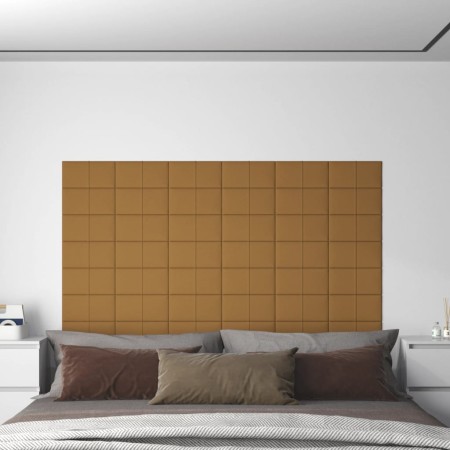 Wall panels 12 pcs brown velvet 30x15 cm 0.54 m² by vidaXL, Wall covering - Ref: Foro24-344028, Price: 23,82 €, Discount: %