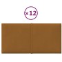 Wall panels 12 pcs brown velvet 30x15 cm 0.54 m² by vidaXL, Wall covering - Ref: Foro24-344028, Price: 23,82 €, Discount: %