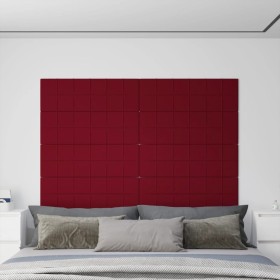 Paneles de pared 12 uds terciopelo rojo tinto 90x30 cm 3,24 m² de vidaXL, Recubrimiento de paredes - Ref: Foro24-344130, Prec...