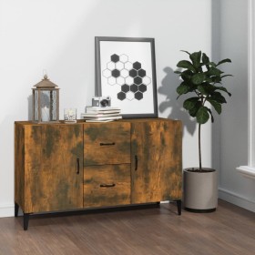 Smoked oak engineered wood sideboard 100x36x60 cm by vidaXL, Sideboards - Ref: Foro24-817468, Price: 86,90 €, Discount: %