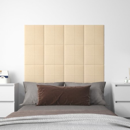 Wall panels 12 pcs cream fabric 30x30 cm 1.08 m² by vidaXL, Wall covering - Ref: Foro24-344030, Price: 32,44 €, Discount: %