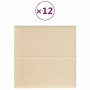 Wall panels 12 pcs cream fabric 30x30 cm 1.08 m² by vidaXL, Wall covering - Ref: Foro24-344030, Price: 32,44 €, Discount: %