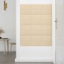 Wall panels 12 pcs cream fabric 30x30 cm 1.08 m² by vidaXL, Wall covering - Ref: Foro24-344030, Price: 32,44 €, Discount: %