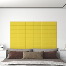 Wall panels 12 units light yellow fabric 60x15 cm 1.08 m² by vidaXL, Wall covering - Ref: Foro24-344060, Price: 25,99 €, Disc...