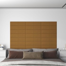 Wall panels 12 pcs brown velvet 60x15 cm 1.08 m² by vidaXL, Wall covering - Ref: Foro24-344070, Price: 28,14 €, Discount: %