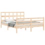 Bed frame with solid wood headboard 160x200 cm by vidaXL, Beds and slatted bases - Ref: Foro24-3194841, Price: 138,99 €, Disc...