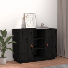 Solid black pine wood sideboard 100x40x75 cm by vidaXL, Sideboards - Ref: Foro24-820136, Price: 127,99 €, Discount: %