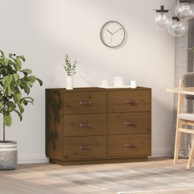 Honey brown solid pine wood sideboard 100x40x75 cm by vidaXL, Sideboards - Ref: Foro24-820145, Price: 144,99 €, Discount: %