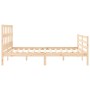 Bed frame with solid wood headboard 160x200 cm by vidaXL, Beds and slatted bases - Ref: Foro24-3194841, Price: 138,99 €, Disc...