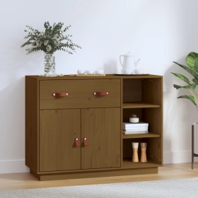 Honey brown solid pine wood sideboard 98.5x40x75 cm by vidaXL, Sideboards - Ref: Foro24-820140, Price: 177,99 €, Discount: %