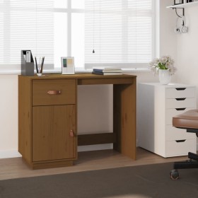 Honey brown solid pine wood desk 95x50x75 cm by vidaXL, Desks - Ref: Foro24-820105, Price: 137,99 €, Discount: %