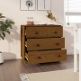 Solid pine wood sideboard in honey brown color, 80x40x75 cm by vidaXL, Sideboards - Ref: Foro24-820110, Price: 97,19 €, Disco...