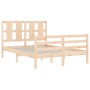 Bed frame with solid wood headboard 120x200 cm by vidaXL, Beds and slatted bases - Ref: Foro24-3194111, Price: 121,59 €, Disc...