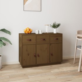 Solid pine wood sideboard in honey brown color, 100x40x75 cm by vidaXL, Sideboards - Ref: Foro24-820150, Price: 176,99 €, Dis...