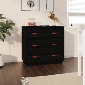 Solid black pine wood sideboard 80x40x75 cm by vidaXL, Sideboards - Ref: Foro24-820111, Price: 131,99 €, Discount: %