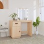 Dressing table with LED solid pine wood 95x50x133.5 cm by vidaXL, Bedroom Dressers - Ref: Foro24-820092, Price: 177,66 €, Dis...