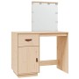 Dressing table with LED solid pine wood 95x50x133.5 cm by vidaXL, Bedroom Dressers - Ref: Foro24-820092, Price: 177,66 €, Dis...