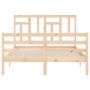 Estructura de cama con cabecero madera maciza 140x200 cm de vidaXL, Camas y somieres - Ref: Foro24-3194961, Precio: 122,03 €,...