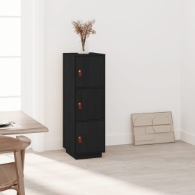 Hohe Anrichte aus massivem Kiefernholz schwarz 34x40x108,5 cm von vidaXL, Sideboards - Ref: Foro24-820171, Preis: 92,18 €, Ra...