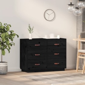 Solid black pine wood sideboard 100x40x75 cm by vidaXL, Sideboards - Ref: Foro24-820146, Price: 186,99 €, Discount: %