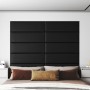 Wall panels 12 pcs black synthetic leather 90x30 cm 3.24 m² by vidaXL, Wall covering - Ref: Foro24-343911, Price: 100,89 €, D...