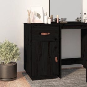 Solid black pine wood desk cabinet 40x50x75 cm by vidaXL, Lockers and storage cabinets - Ref: Foro24-820101, Price: 115,60 €,...