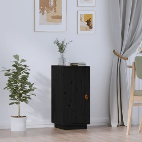 Solid black pine wood sideboard 34x40x75 cm by vidaXL, Sideboards - Ref: Foro24-820116, Price: 58,99 €, Discount: %