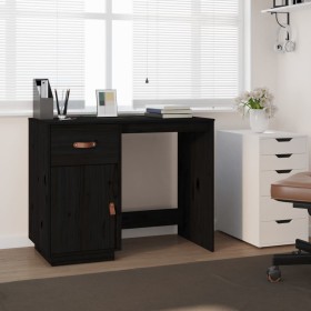 Solid black pine wood desk 95x50x75 cm by vidaXL, Desks - Ref: Foro24-820106, Price: 137,99 €, Discount: %