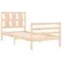 Bed frame with solid wood headboard 100x200 cm by vidaXL, Beds and slatted bases - Ref: Foro24-3194106, Price: 99,99 €, Disco...