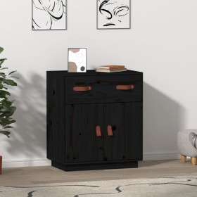 Sideboard aus massivem Kiefernholz schwarz 65,5x40x75 cm von vidaXL, Sideboards - Ref: Foro24-820131, Preis: 79,99 €, Rabatt: %