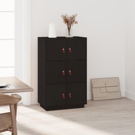 Solid black pine wood sideboard 67x40x108.5 cm by vidaXL, Sideboards - Ref: Foro24-820176, Price: 146,47 €, Discount: %