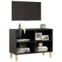 Mueble de TV con patas de madera maciza negro 69,5x30x50 cm de vidaXL, Muebles TV - Ref: Foro24-805924, Precio: 40,60 €, Desc...