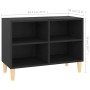 Mueble de TV con patas de madera maciza negro 69,5x30x50 cm de vidaXL, Muebles TV - Ref: Foro24-805924, Precio: 40,60 €, Desc...