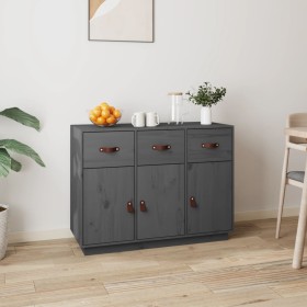 Sideboard aus massivem grauem Kiefernholz, 100 x 40 x 75 cm von vidaXL, Sideboards - Ref: Foro24-820149, Preis: 176,99 €, Rab...