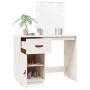 Dressing table with LED solid white pine wood 95x50x133.5 cm by vidaXL, Bedroom Dressers - Ref: Foro24-820093, Price: 180,40 ...